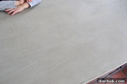 Final, unsealed Ardex concrete countertops, showing industrial look