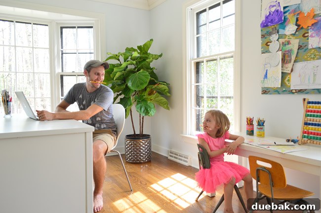 Paint Your Room Like A Professional 6 John and Daughter Working At Side By Side Desks In Home Office