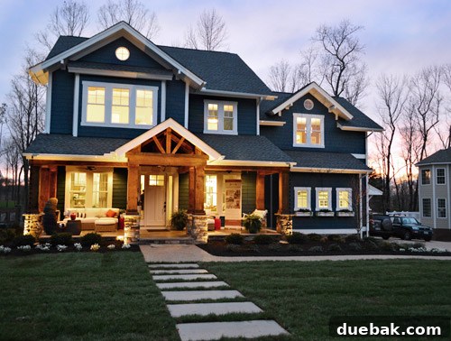 Homearama Showhouse exterior bathed in evening light