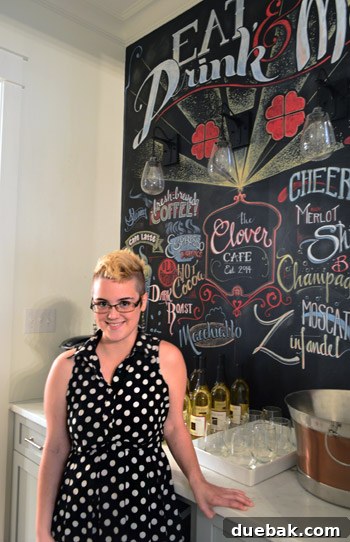 Close-up of custom hand-lettered chalkboard art in butler's pantry