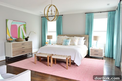 Detail of art above bed in master bedroom