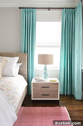 Bedside table with lamp and minimal decor