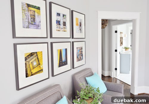 Urban photography art in master bedroom