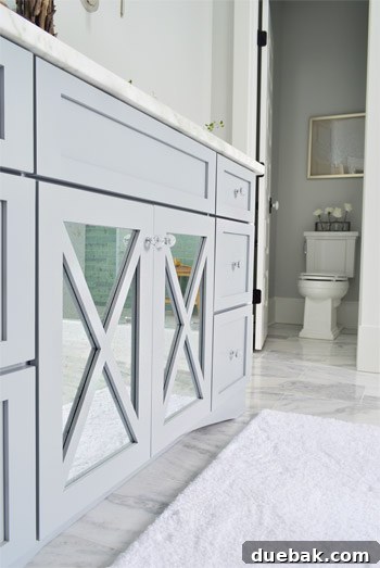 Arched trim and detailed vanity design