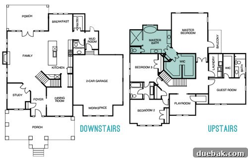 Floor plan highlighting the atrium, master bathroom, and closet layout