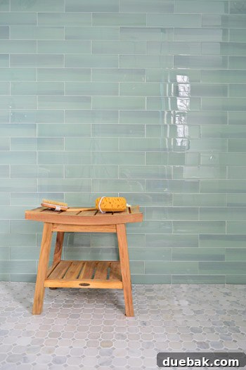 Finished shower with cohesive white grout