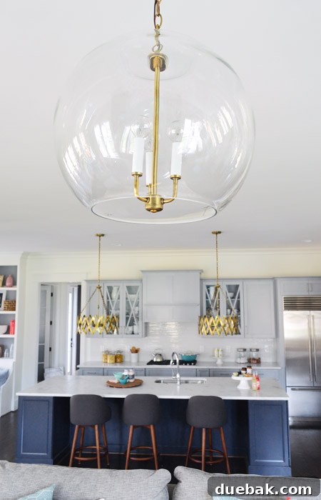 Living Room Chandelier with Gold Hardware