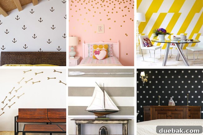 Peel The Love Freebie 2 Stylish geometric wall decals transforming a modern living space.
