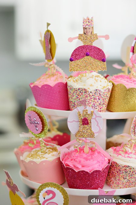 The Ultimate Pink and Gold Kids Celebration 11 Queen Clara Cupcake Topper