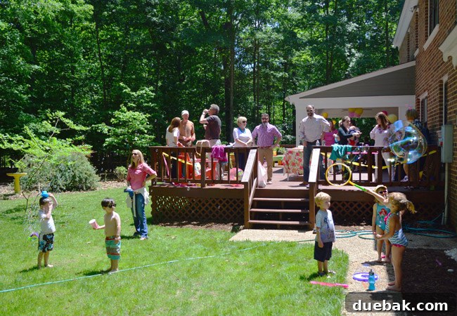 The Ultimate Pink and Gold Kids Celebration 13 Kids enjoying the backyard