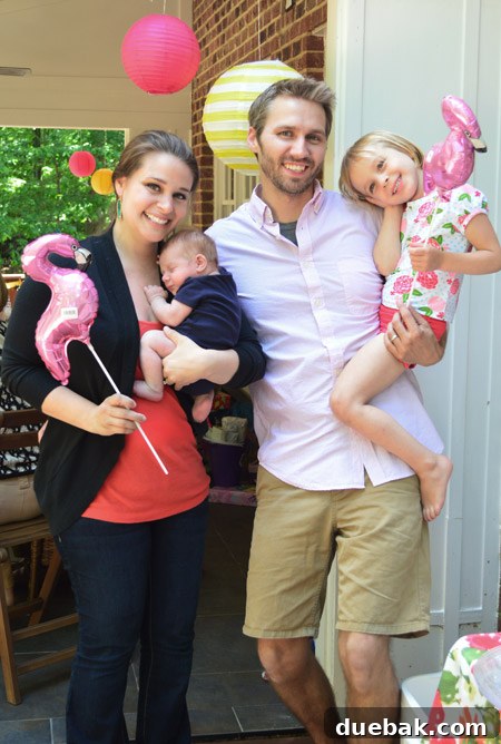 The Ultimate Pink and Gold Kids Celebration 22 Family photo with Clara and Teddy