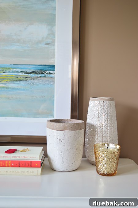Our Showhouse: Full Video Walkthrough 23 Guest bedroom art and decor on dresser