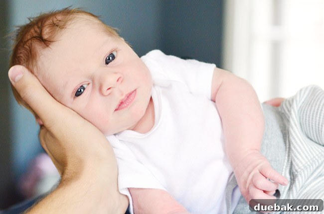 DIY Newborn Photo Shoot Portrait With Eyes Open