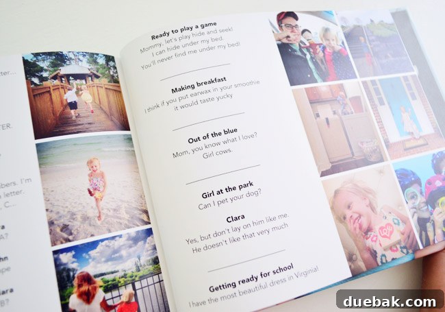 Inside of Photo book gift with Funny Toddler Sayings