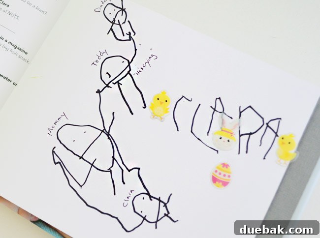Kids Drawings In Back of Mother's Day Photo book
