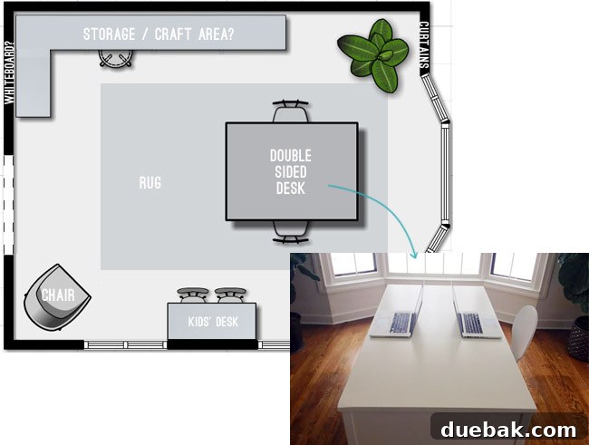 Elevating Our Home Office with Fjalkinge Bookshelves 3 Early home office layout concept with floating desk