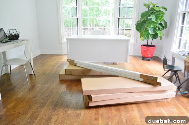 Elevating Our Home Office with Fjalkinge Bookshelves 8 IKEA Fjälkinge boxes ready for assembly