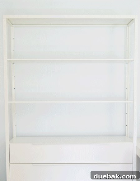 Animated GIF showing the left bookcase being organized