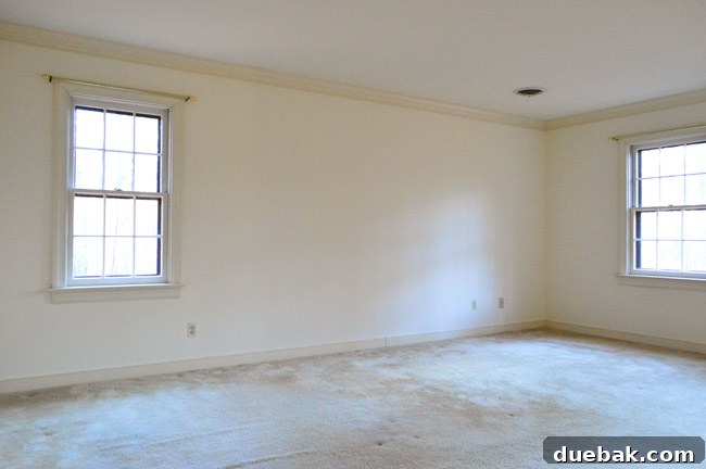 Before photo of the master bedroom as an empty space