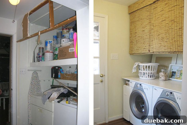 Our Laundry Room Transformation Begins 4 Conceptual image of an open laundry space with appliances and potential for shelving