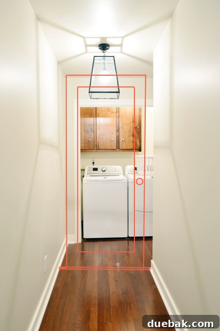 Our Laundry Room Transformation Begins 8 Conceptual floor plan illustrating the frosted door option for a dedicated laundry room