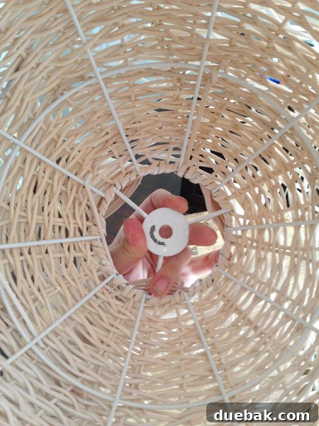 Upcycle Your Lamp into a Stunning Pendant Light 9 Empty lamp shade, ready for conversion