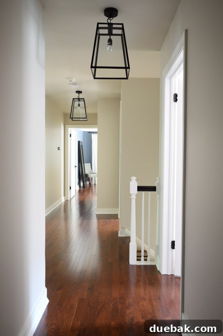 Floor plan showing a brighter hallway end near the master bedroom window