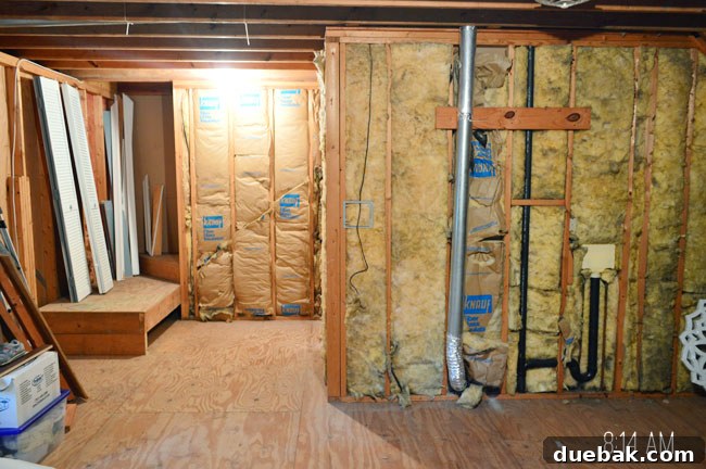 The Ultimate Laundry Room Makeover: From Demolition to Design 15 Laundry room space before professional framing began
