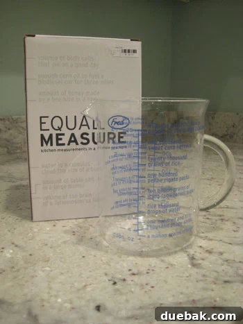 Quirky Glass Measuring Cup with Unique Trivia Statistics