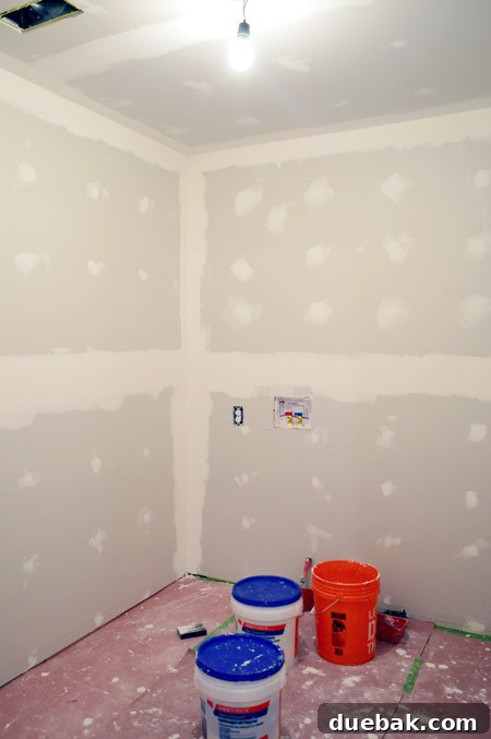 room with drywalled corners dried