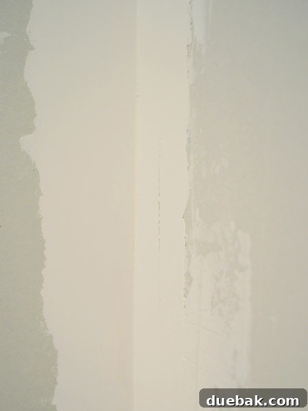 rough edges of drywall mud dried on wall
