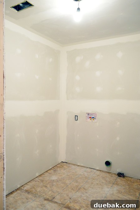 after of room when drywall tape mud and sanding is done