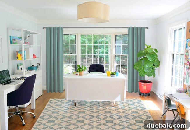 Soft Blue-Gray Curtains Matching Rug