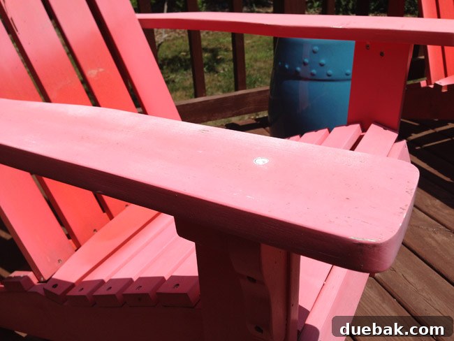 Preparing faded Adirondack chairs for repainting