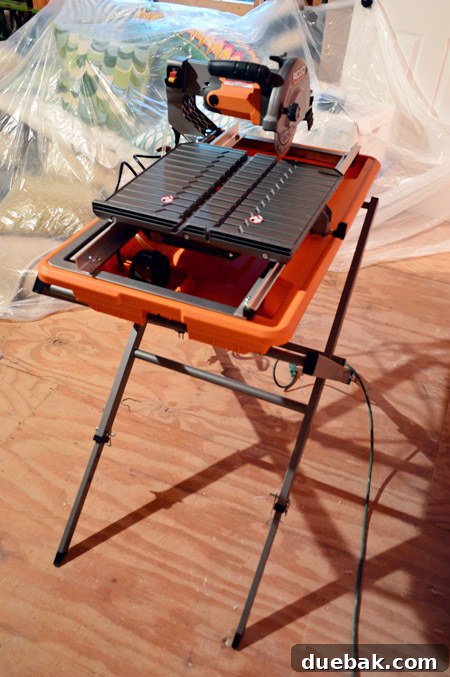 Using a wet saw for precise tile cuts