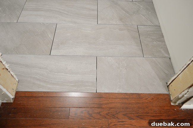 Seamless tile to hardwood floor transition