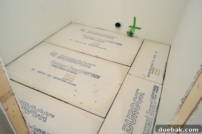 Cement board secured with screws