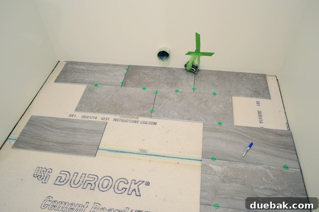 Adjusted dry fit for optimal tile placement
