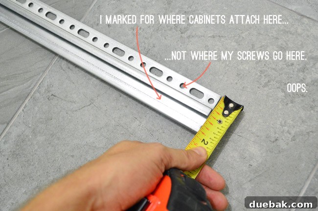 Mastering Ikea Cabinet Installation 14 Adding a second reference line above the primary line on the wall
