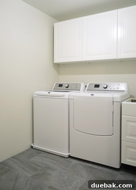 Mastering Ikea Cabinet Installation 3 Laundry room after initial cabinet installation, showing the new storage potential
