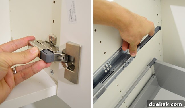 Seamless DIY Waterfall Countertop 12 Ikea cabinet with soft-close drawers