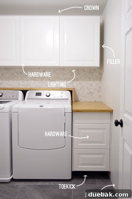 Seamless DIY Waterfall Countertop 20 Laundry room door installed