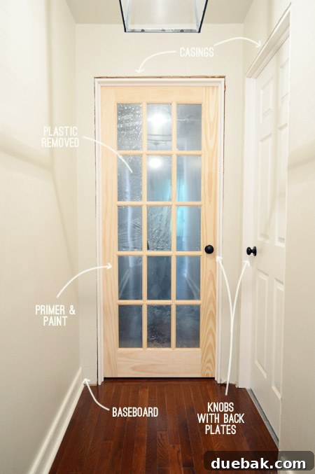 Diagram Of Unpainted Door Hung In DIY Jamb With To Do List Captions