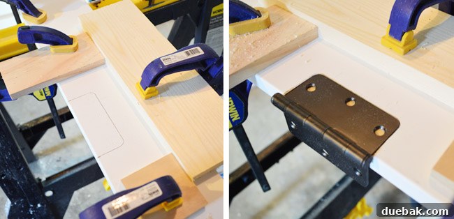 DIY Template Clamped To Door Jamb To Route Door Hinge Location
