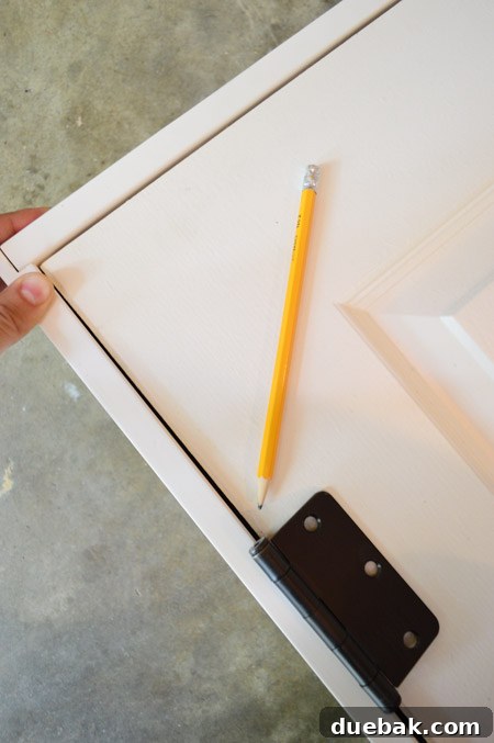 Marking Hinge Locations On DIY Door Jamb