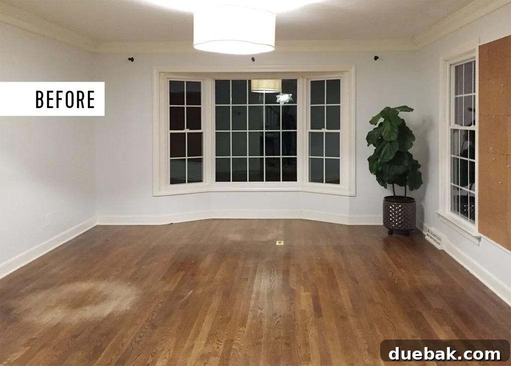 Revitalizing Hardwood Floors The Beginner's Handbook 7 Home office hardwood floors before refinishing, showing worn patches and faded areas