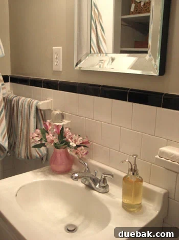 Elegant recycled glass soap pump from Target, perfect for a chic bathroom makeover