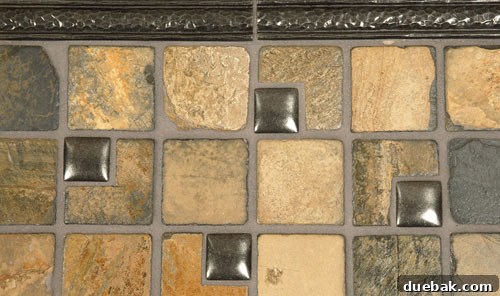 Castalina Domed Aged Pewter Liner Tiles for Elegant Borders