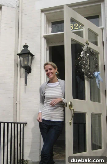 Katie Ukrop's home exterior with inviting front porch and elegant door