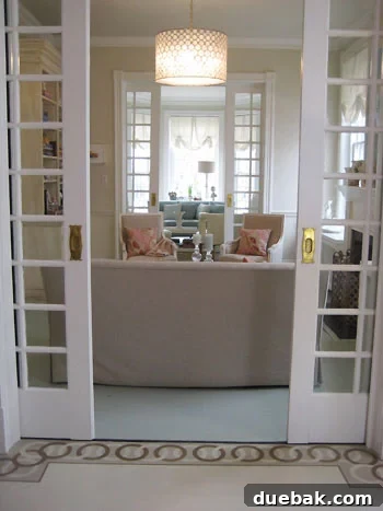 Brownstone interior with high ceilings and built-in features